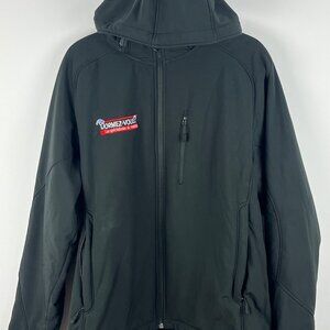 Kirkland Signature Windbreaker Jacket Size L Black Long Sleeve Hooded Lined
